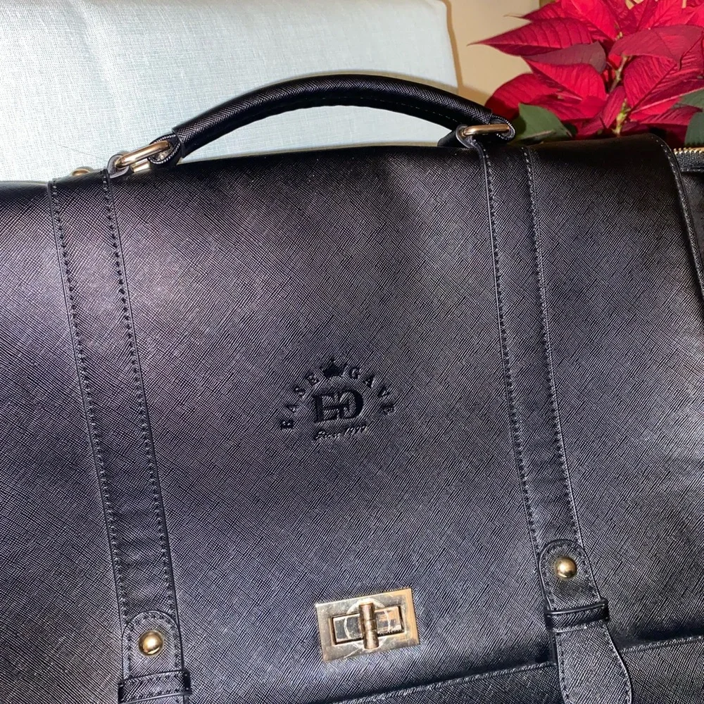 Sophisticated Black Leather Briefcase for Men